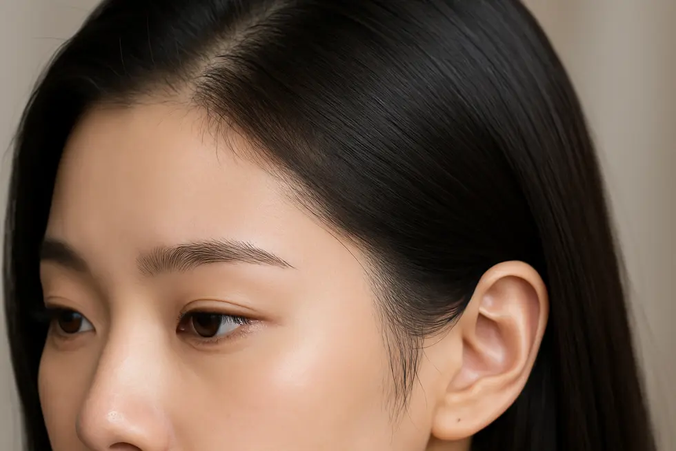 ヘアライン半永久球の施術イメージ。自然な仕上がりで生え際のお悩みをカバーします。