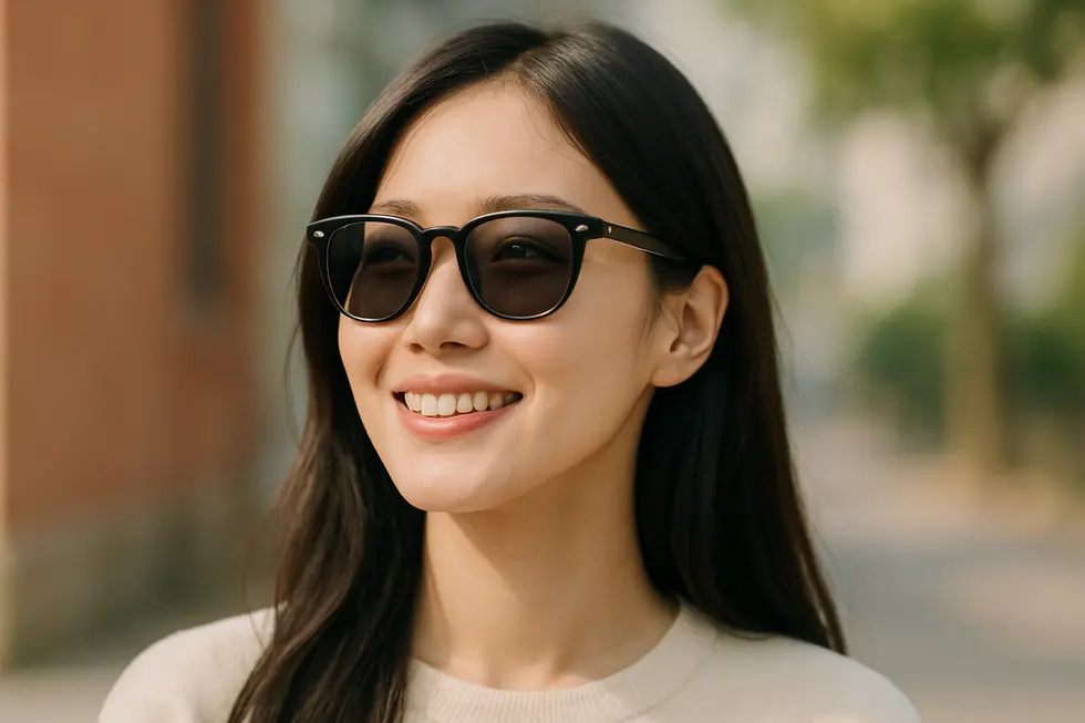 手術後の適切なケアと、クリアな視界を楽しんでいる様子を表しています。