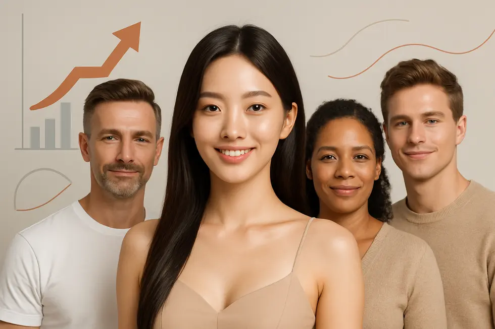 法令線治療で期待できる効果、費用の目安、そして知っておくべきリスクを表現しています。