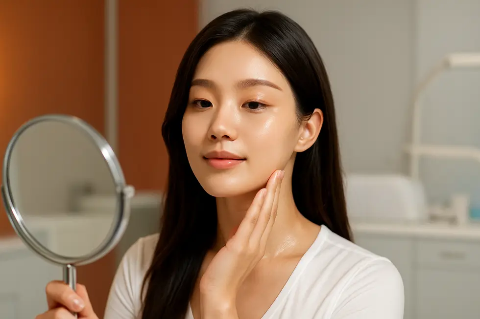 ニューセラがもたらすフェイスラインの引き締めと肌質の向上。