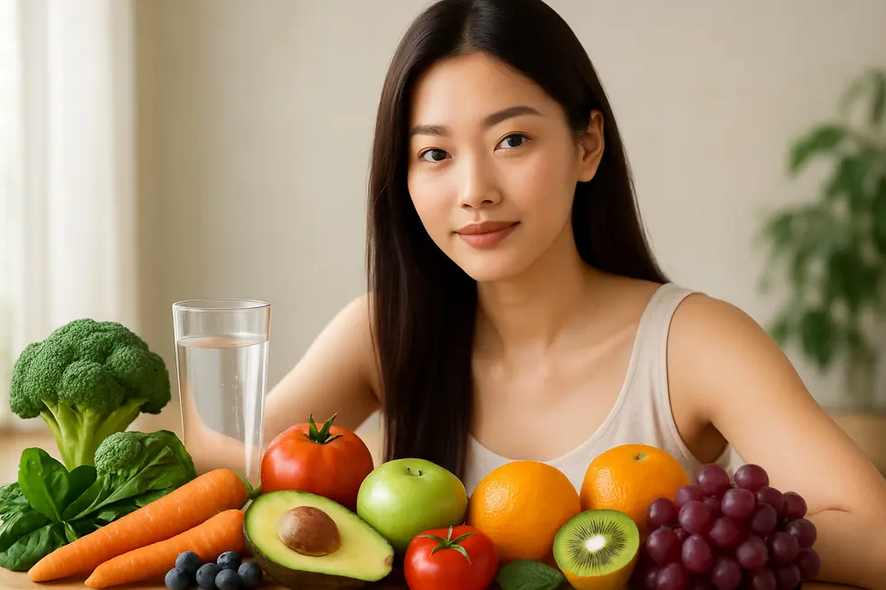 I4PL後の肌の維持に欠かせない、健康的なライフスタイルのイメージ。