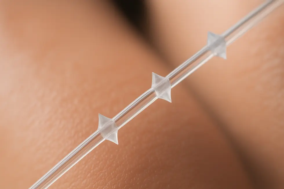 シルエットソフトの特殊な糸とコーンが、たるんだ肌を引き上げるメカニズム。