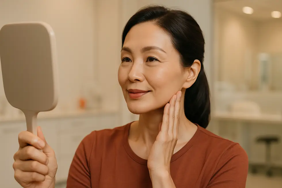 シルエットソフトによるリフトアップ効果で、若々しいフェイスラインを取り戻す。