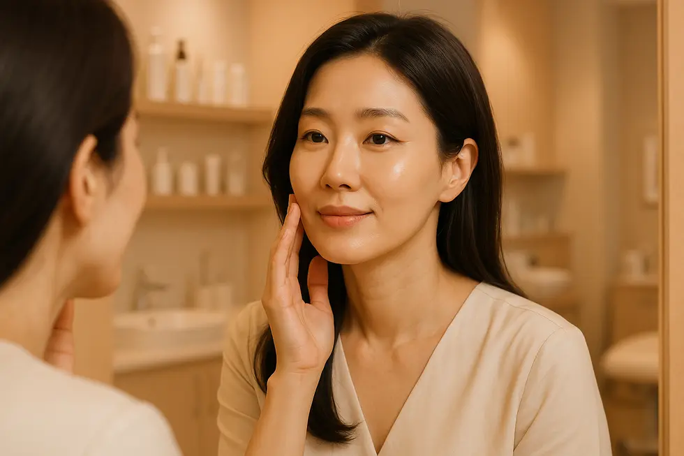 バーチャルRF治療後の肌の変化と、治療を検討する上での費用感をイメージしました。