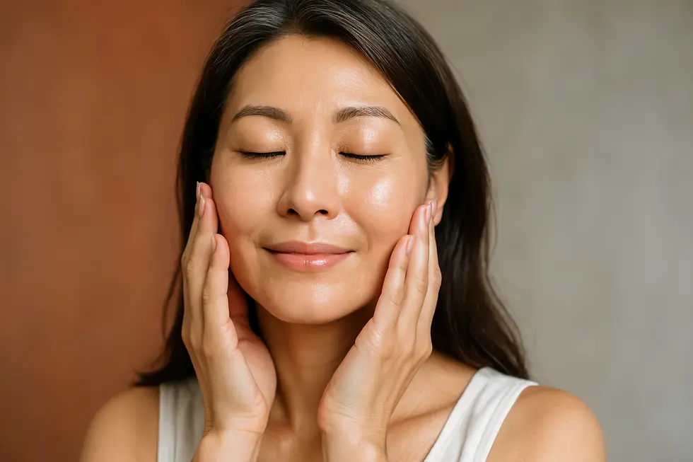 バーチャルRF治療後の適切なケアと、安心して施術を受けるための注意点をイメージしました。