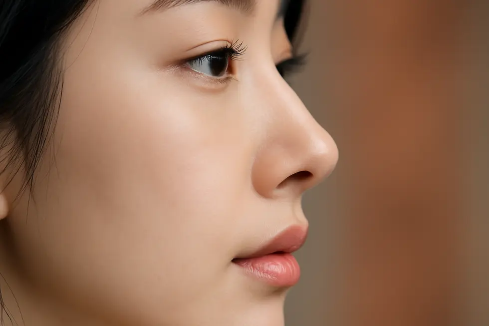 ハイコ施術によって自然に整えられた鼻のラインのイメージ。