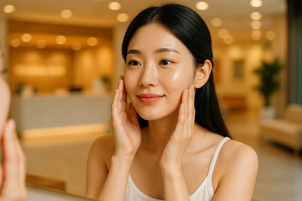 トライビームで得られる美肌効果と、施術費用のイメージ。