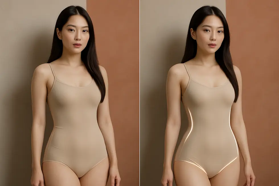 ルシェイプ施術で期待できる、引き締まったボディラインと滑らかな肌。