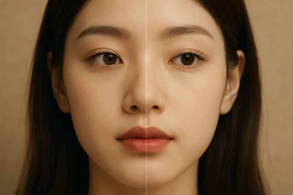 コルメラフィラーによる鼻の印象の変化をイメージ。