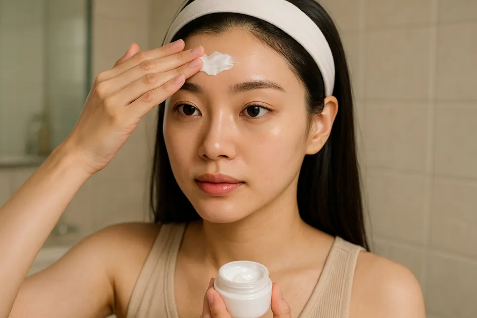 額フィラー施術後の丁寧な保湿ケア