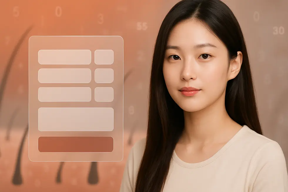 ボディヘアインプラントの費用を概算できるシミュレーターのイメージ。