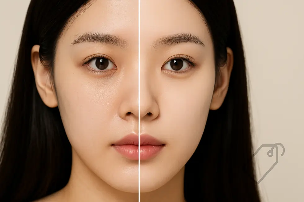 ブラックピール施術前後の肌の変化と価格を考慮したイメージ。