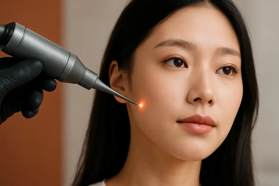 レーザー治療は、特定の光エネルギーを利用して肌の悩みにアプローチします。