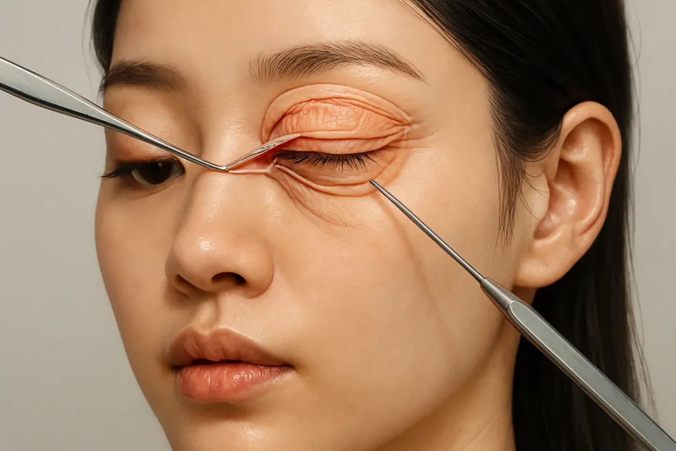 目の修正手術は、初回手術で生じた組織の癒着を剥離し、ミリ単位で再調整する繊細な技術を要します。