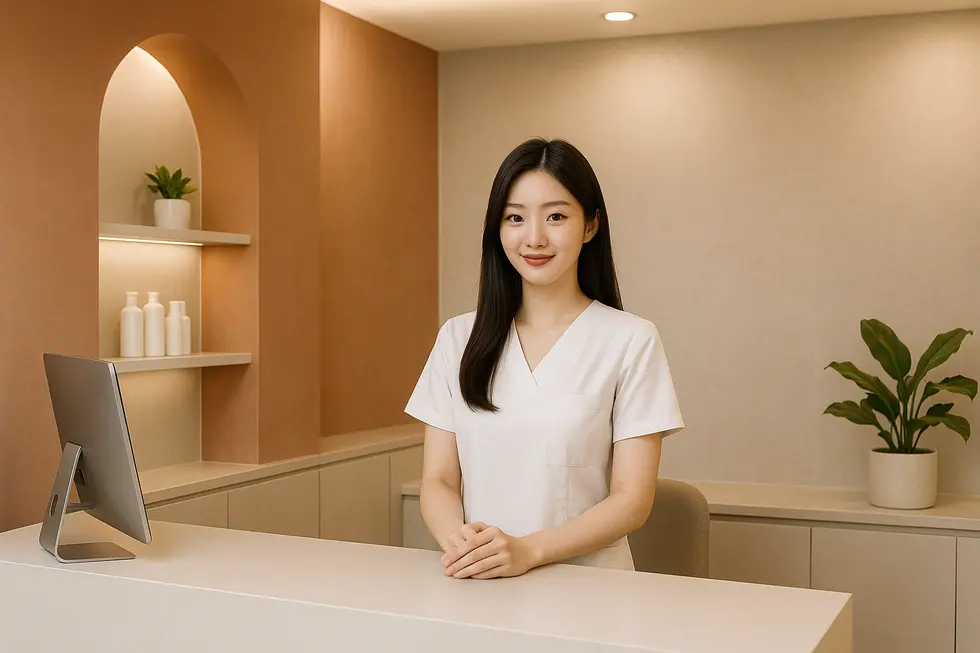 輪郭注射のカウンセリングから施術までの流れをイメージ。