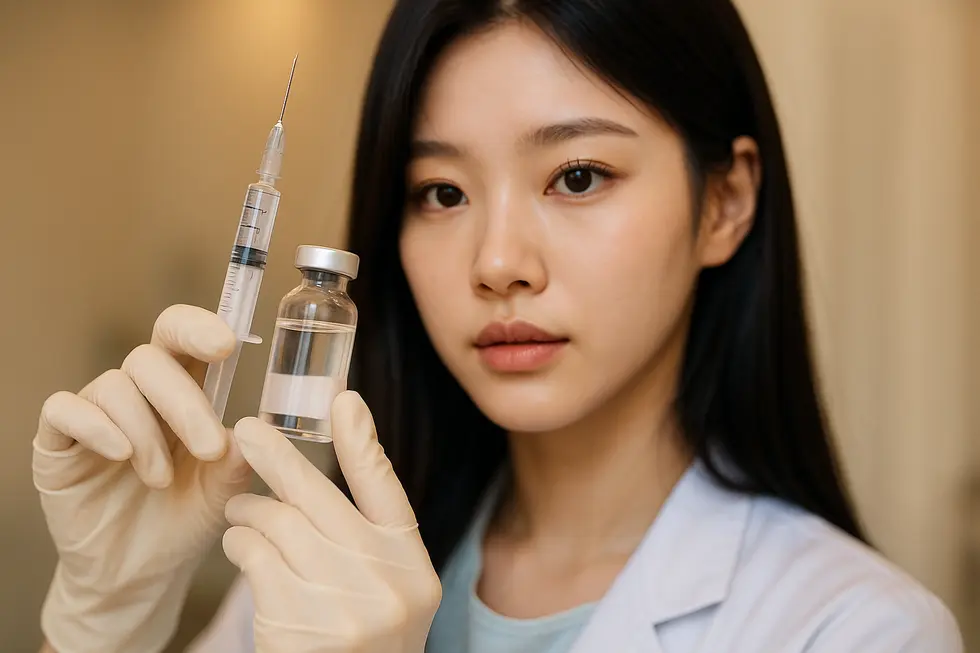 ボディフィラー注入に使われるヒアルロン酸と医療器具。安全な施術には正確な技術が必要です。