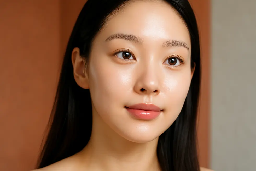 シークレットレーザーで改善された肌のイメージ。毛穴が目立たなくなり、キメが整っている。