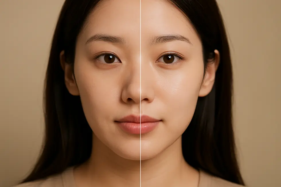 モノ糸リフティングによる肌のハリ、弾力、キメの改善イメージ。