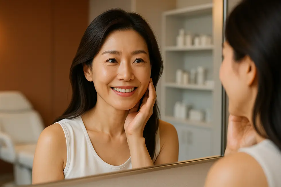 しわレーザー治療で肌のハリと弾力を取り戻し、自信に満ちた表情に。