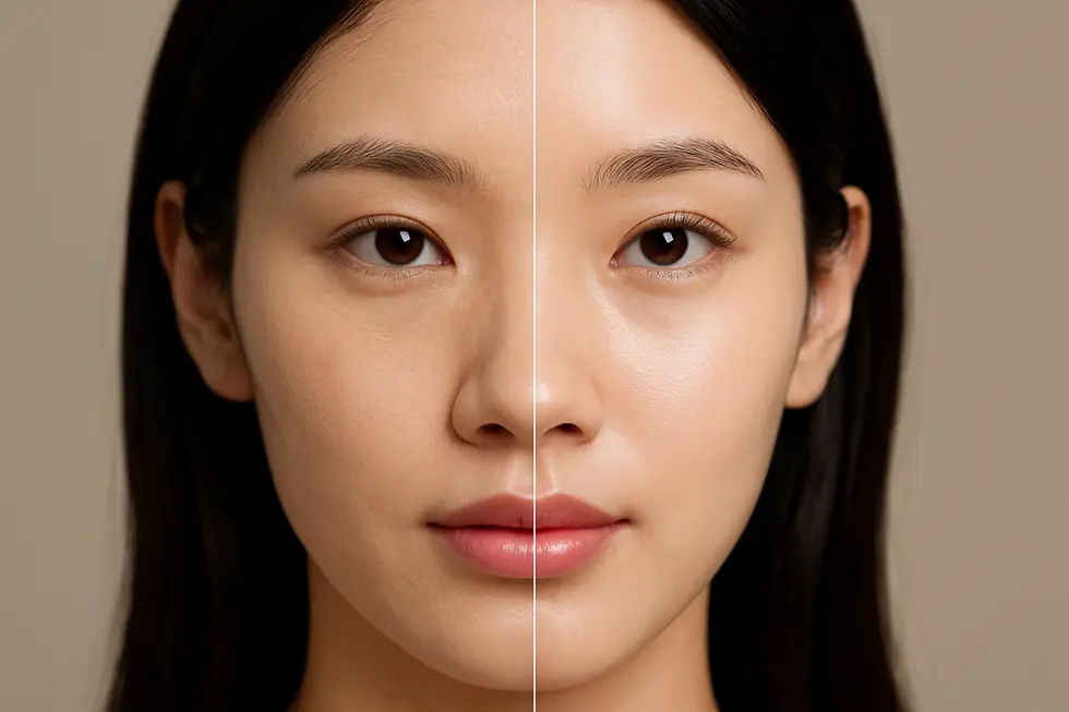 サイトケアがもたらす肌の変化：乾燥から潤いとハリへ。