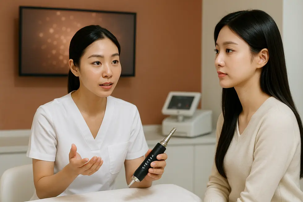 スペクトラピールの効果と費用について、カウンセリングを受けるイメージです。