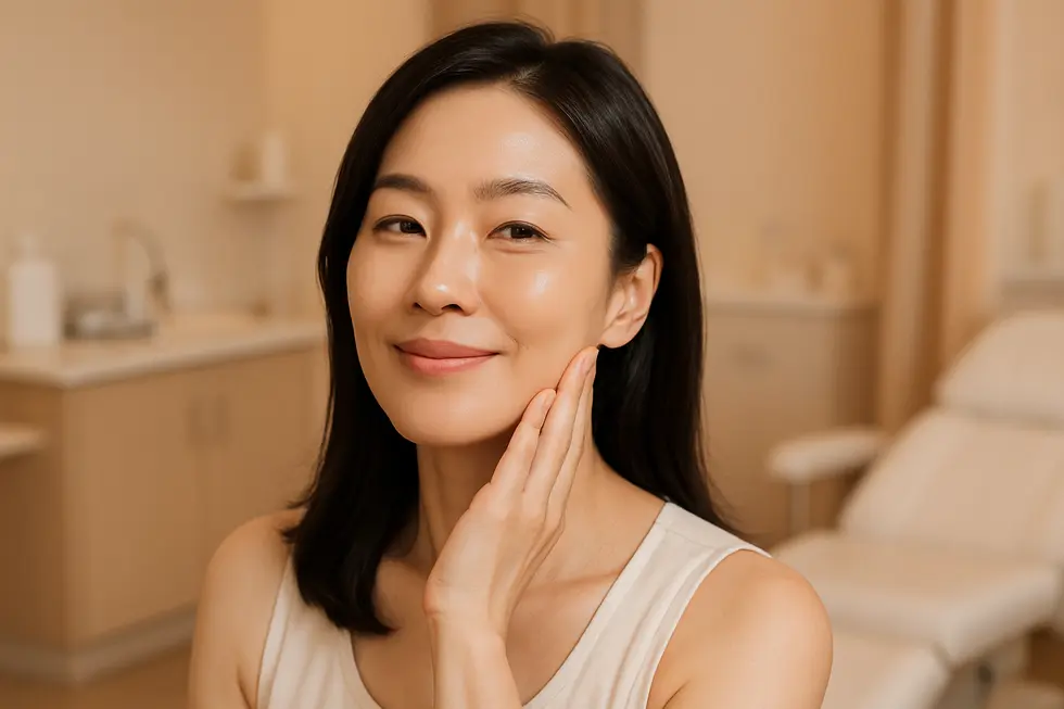 デンシティ施術後の若々しいフェイスラインと自信に満ちた表情。