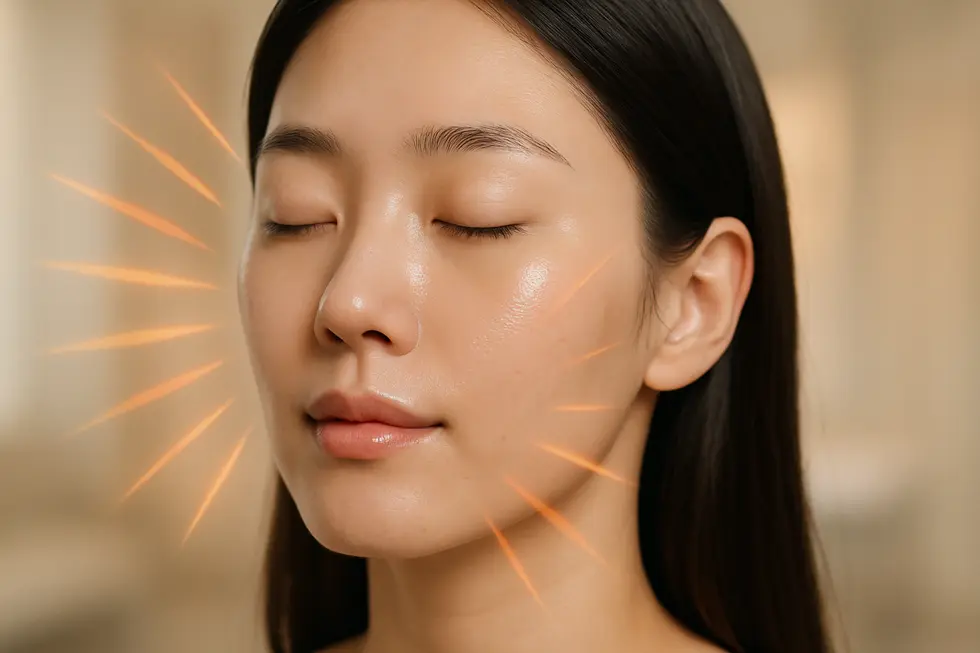 マックスジーの光治療が肌に与える効果のイメージ。