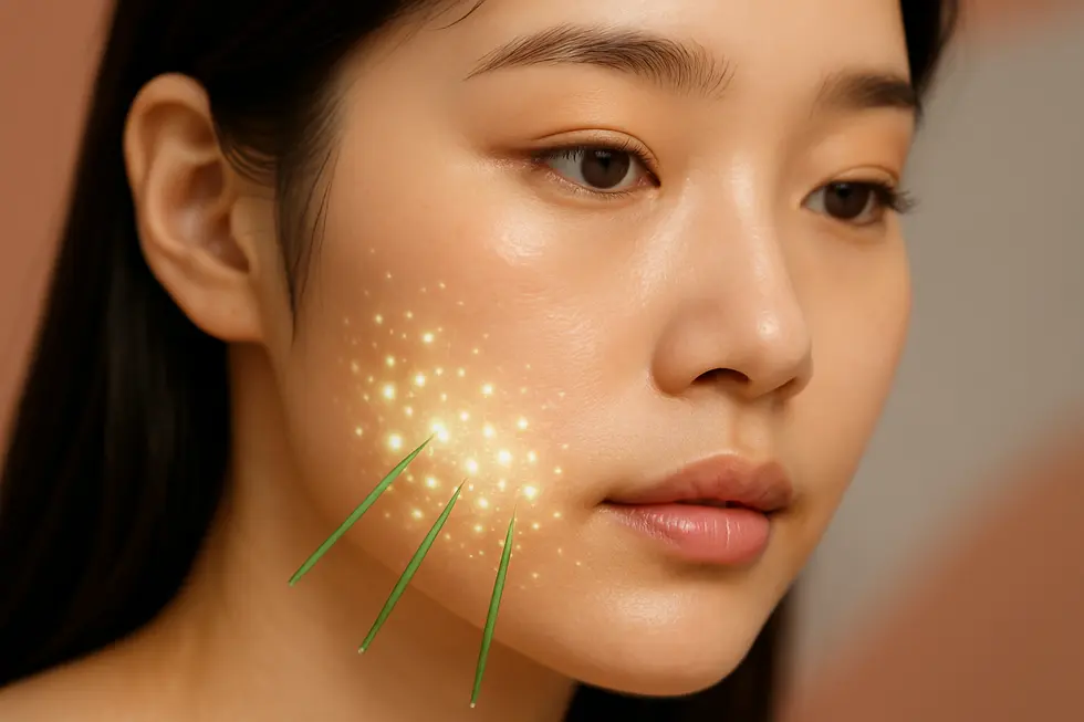 天然のマイクロニードルが肌の深層部を優しく刺激し、細胞の再生サイクルを活性化させるグリーンセルの作用メカニズム。