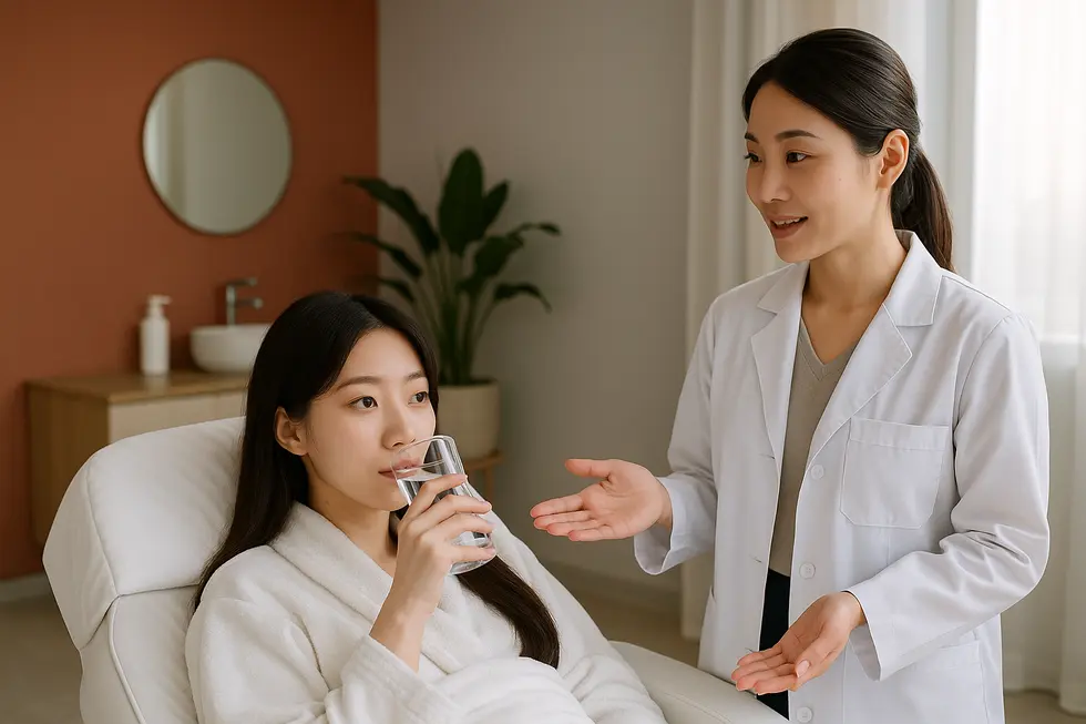 コアスカルプト施術後の適切なケアと専門家によるアドバイス。