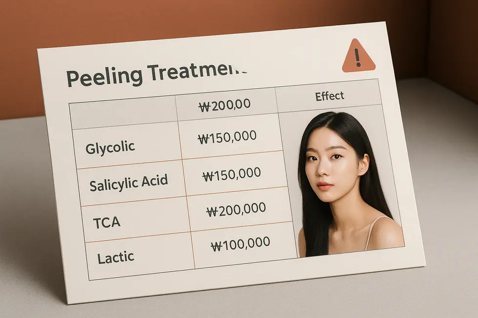 様々なピーリング施術の費用相場と注意すべき副作用を分かりやすくまとめています。