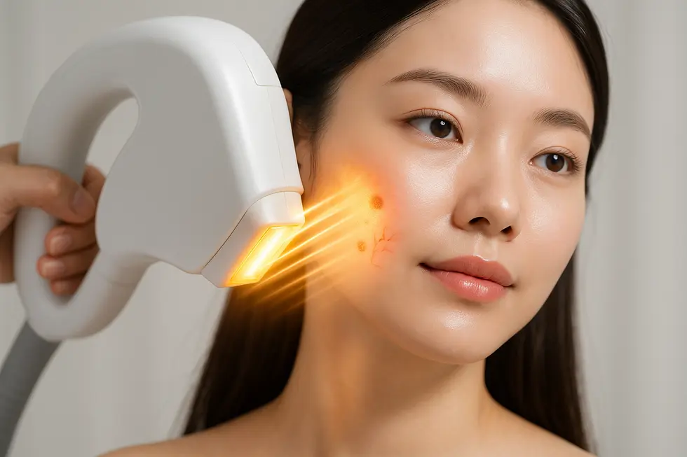 ハーモニーライトが肌に作用する仕組みのイメージ。