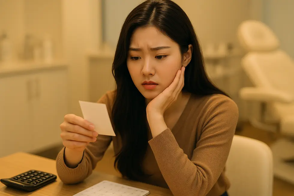 プラズマ治療の費用と注意点を考慮する様子。