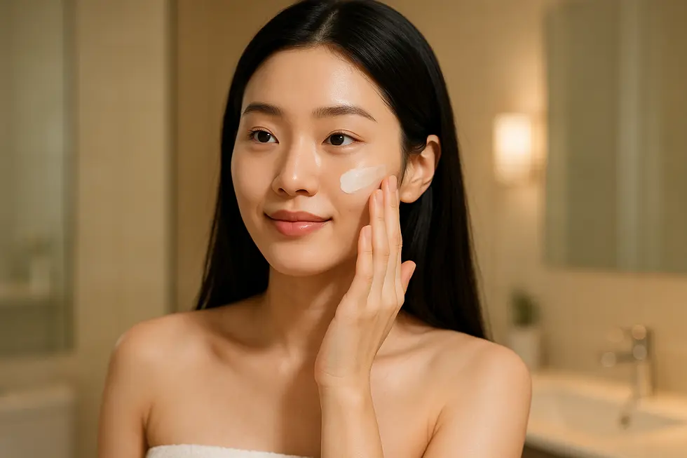 プラズマ治療後の丁寧なスキンケア。