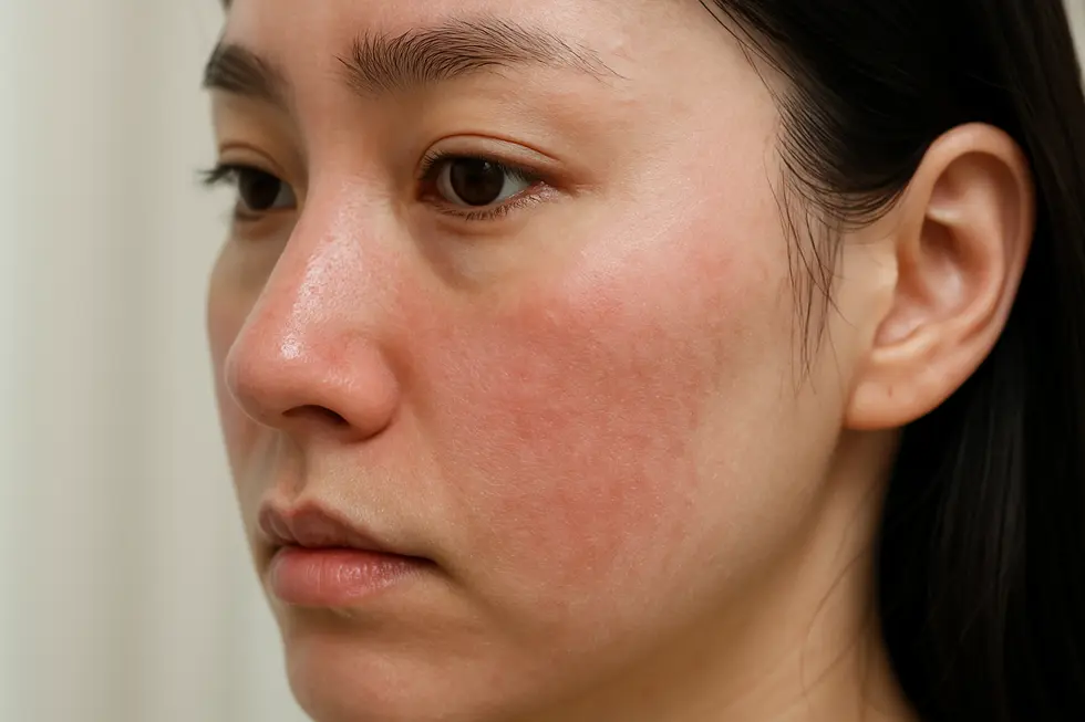 鼻フラクセル施術後のダウンタイムの肌状態のイメージ。