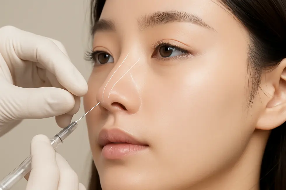 テスリフトノーズの施術過程をイメージしたイラスト。