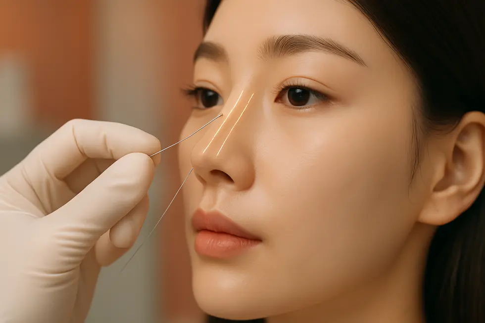 メスを使わず、溶ける糸で自然な鼻のラインを形成するハイコのメカニズム。