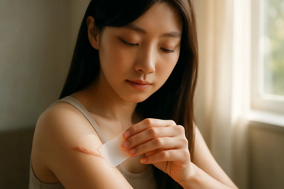 ケロイド治療後の肌を優しくケアし、再発を防ぐための自宅での対策。