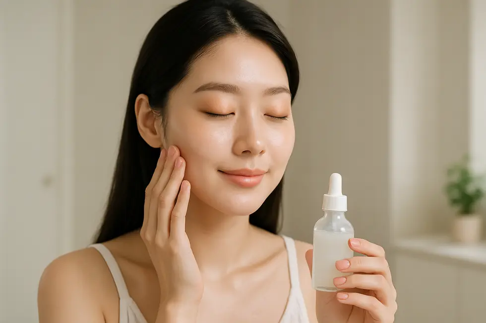 エナメル肌を長く維持するための、日々の丁寧なスキンケアの様子。保湿と紫外線対策が美肌を育む鍵です。