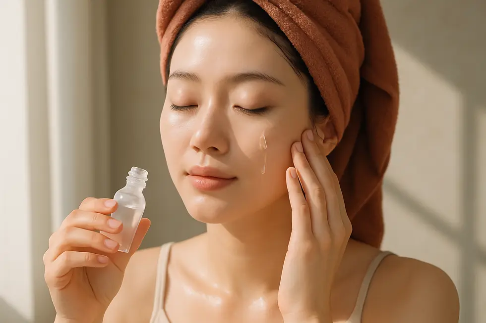 エクソマージ施術後の適切なケアで、美肌を育むイメージ。