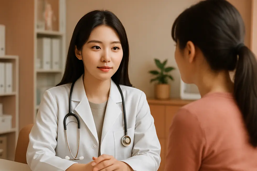 膣ソノケア施術前後の注意点と、安全に施術を受けるための専門医とのカウンセリングの様子。