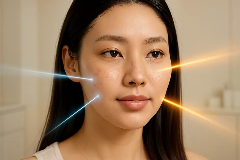 トリプルトーニング施術の流れと効果のイメージ。