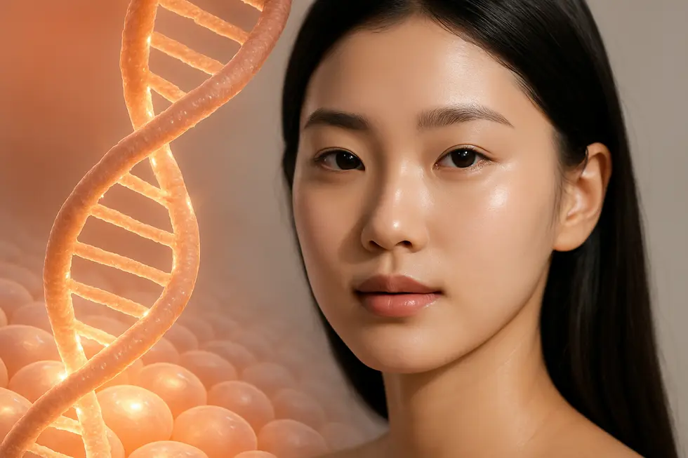 サーモンのDNAから抽出されたPDRNが、肌細胞の再生を促すメカニズム。