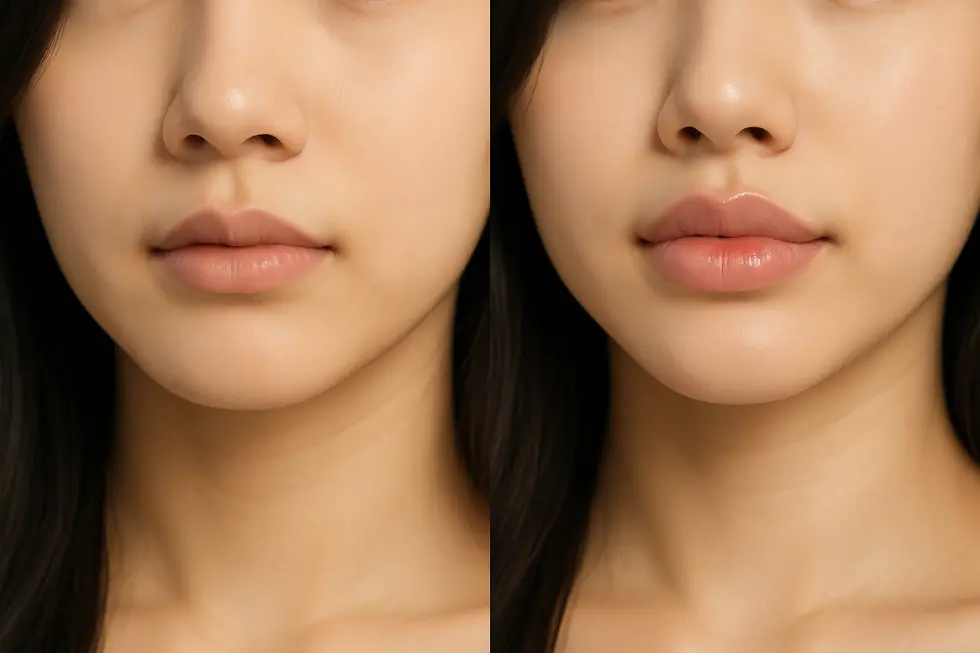 リップフィラーによる唇の変化と、費用相場の一例。