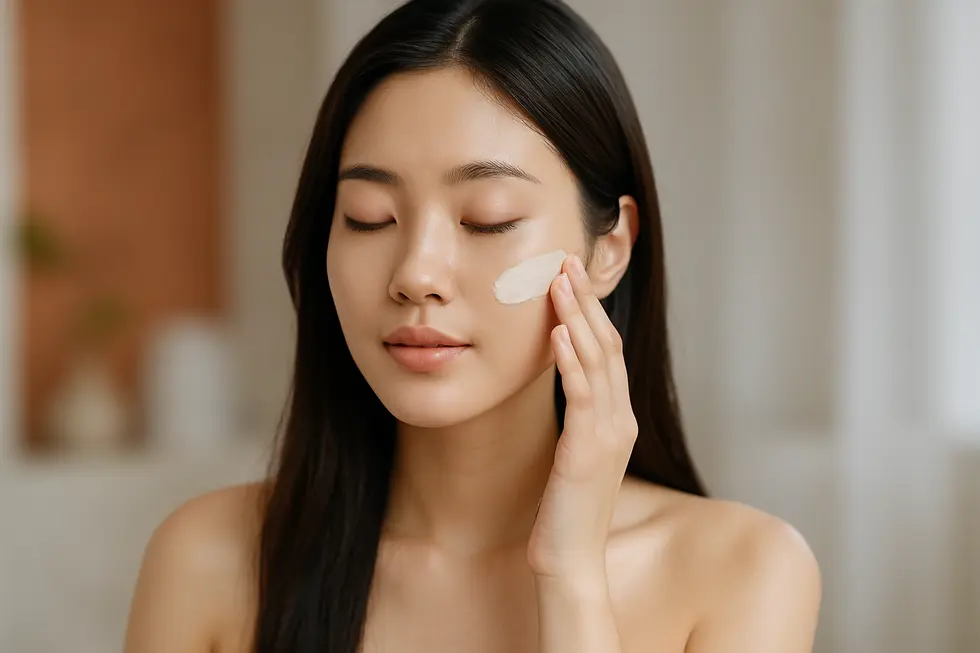 施術後のデリケートな肌を優しくケアし、効果を長持ちさせるためのアフターケアの様子。