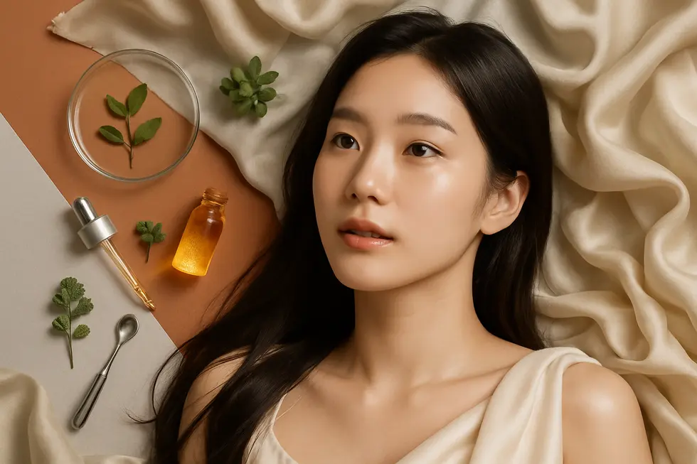 ワンダーブースターの主要な成分と施術のコンセプトを象徴的に表現し、全体像をまとめたイメージ。