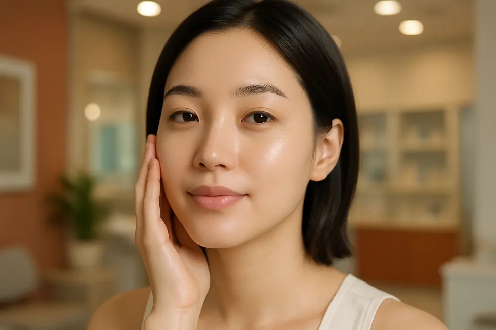 アレグロレーザー後のクリアな肌に触れる様子。期待できる効果と費用、注意点を理解して、美しい肌を目指しましょう。