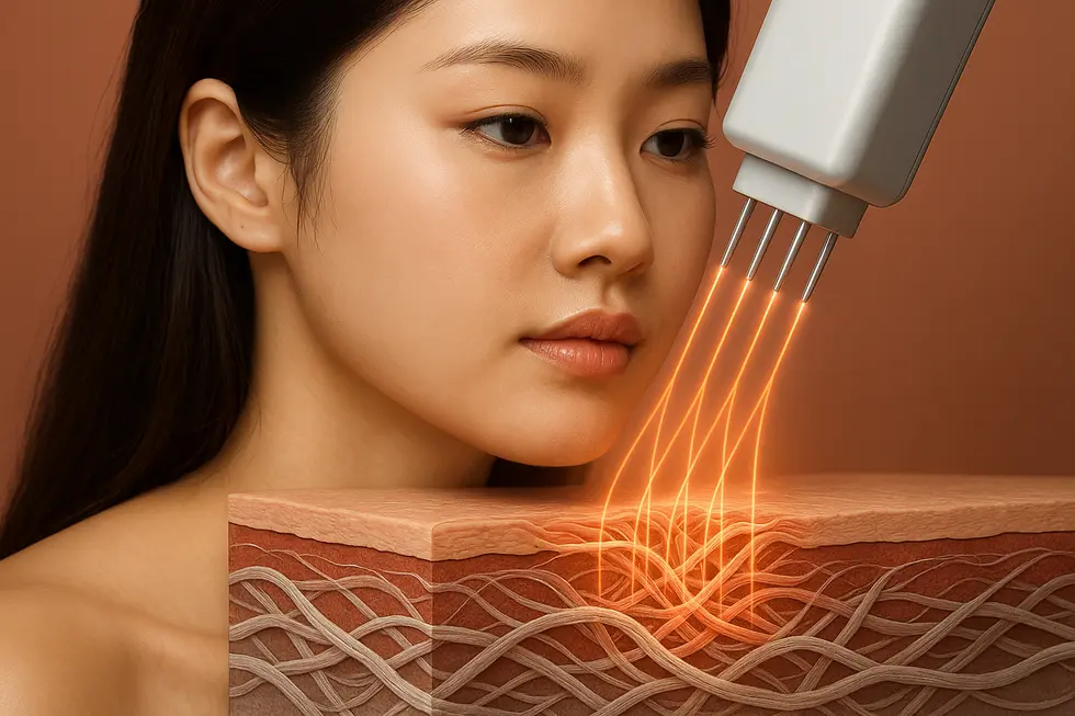 パンシスの核心技術、マイクロニードルと高周波RFエネルギーによる肌の再生メカニズム。