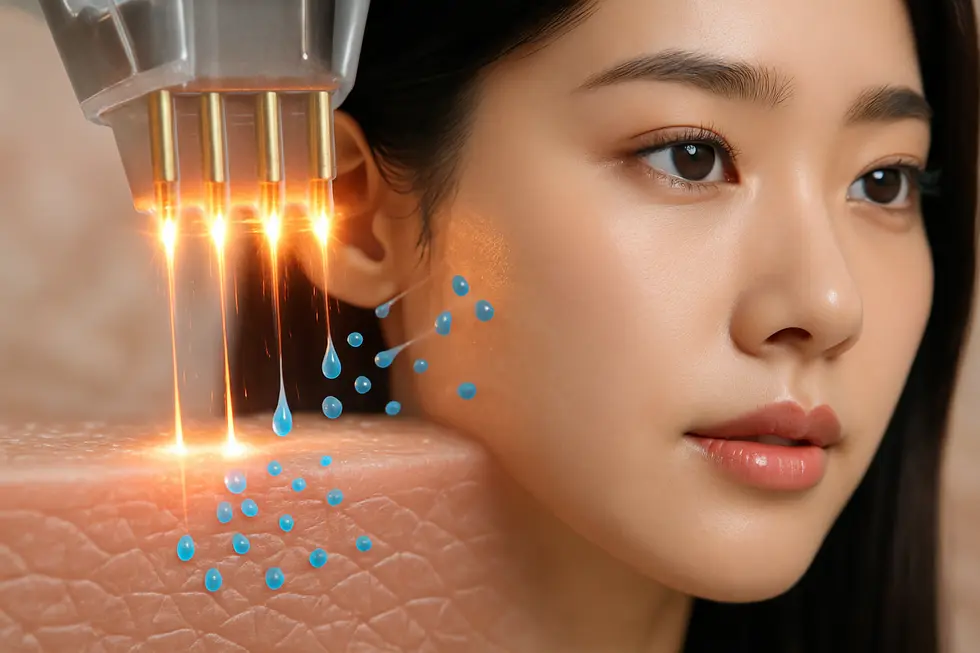 ミラクリアの核となるフラクショナルRFとドラッグデリバリーのメカニズム。