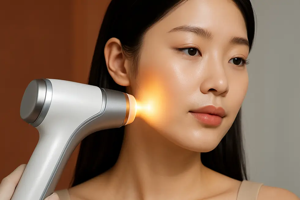 微弱な電流や電気パルスで、肌の奥深くまでビタミンを浸透させる専門機器。