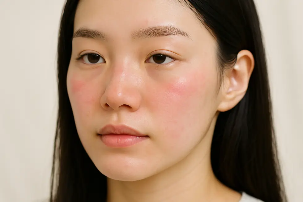 アグネス施術後に見られる一時的な赤みと、丁寧なアフターケアの重要性を表すイメージ。